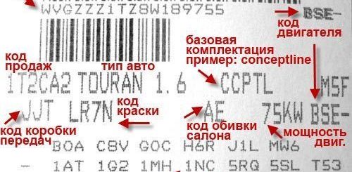 краска по vin коду